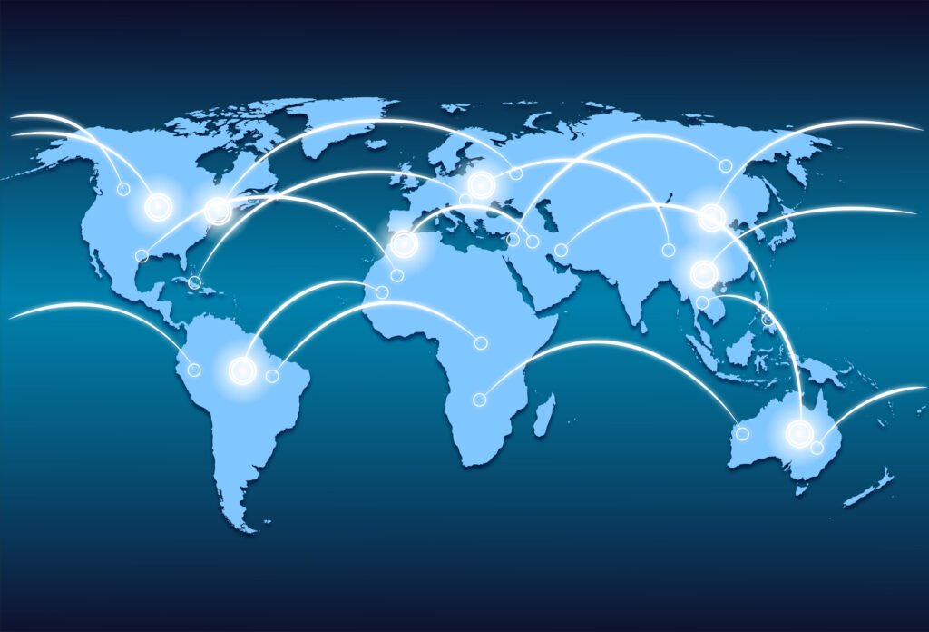 world map and world wide web